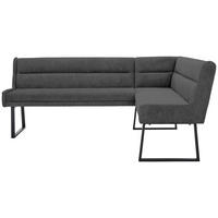 ECKBANK 217/159 cm Webstoff Schwarz, Dunkelgrau   - Dunkelgrau/Schwarz, Design, Textil/Metall (217/159cm) - Novel