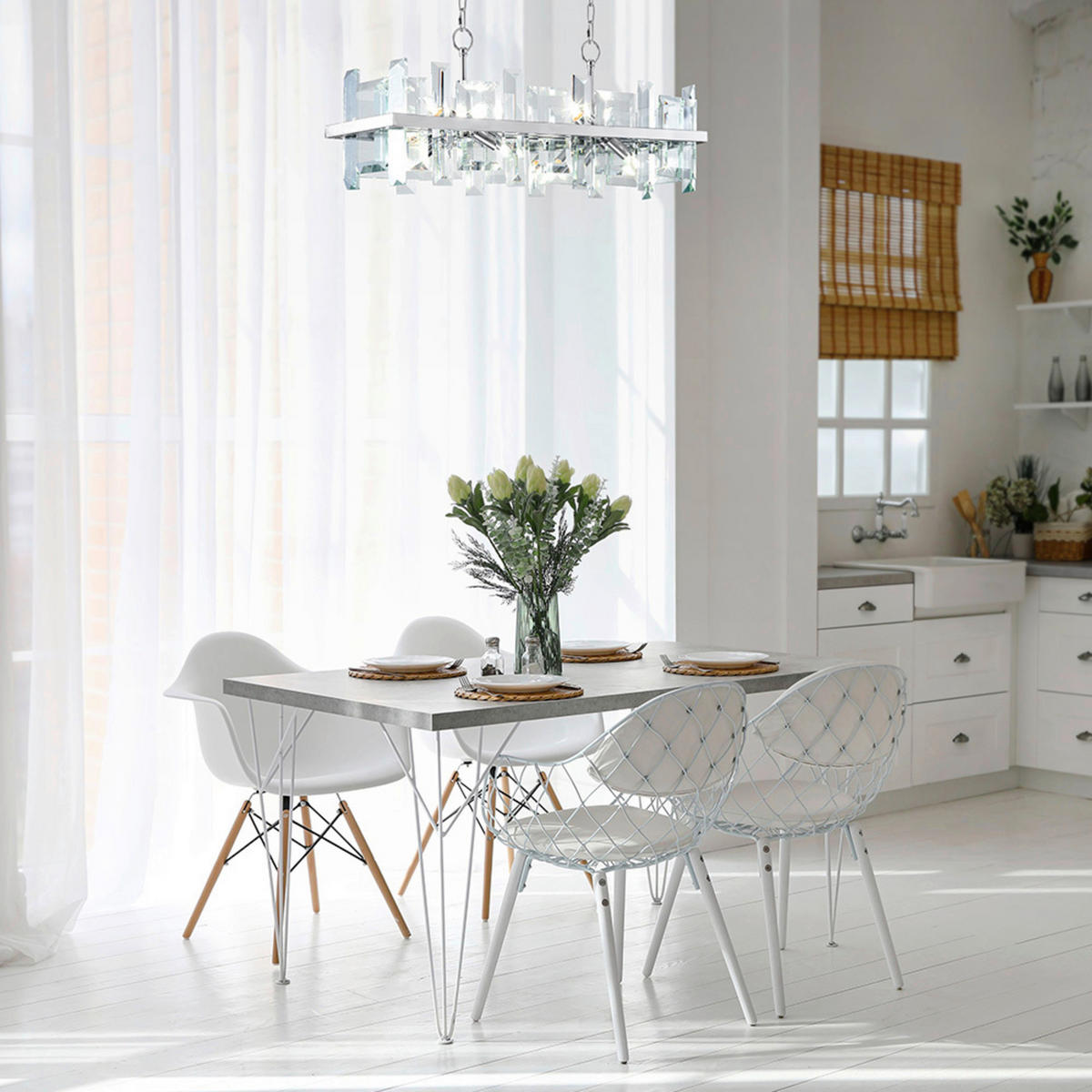 PENDELLEUCHTE 85,5/34/26,5 cm  - Chromfarben, Basics, Glas/Metall (85,5/34/26,5cm) - MAYTONI