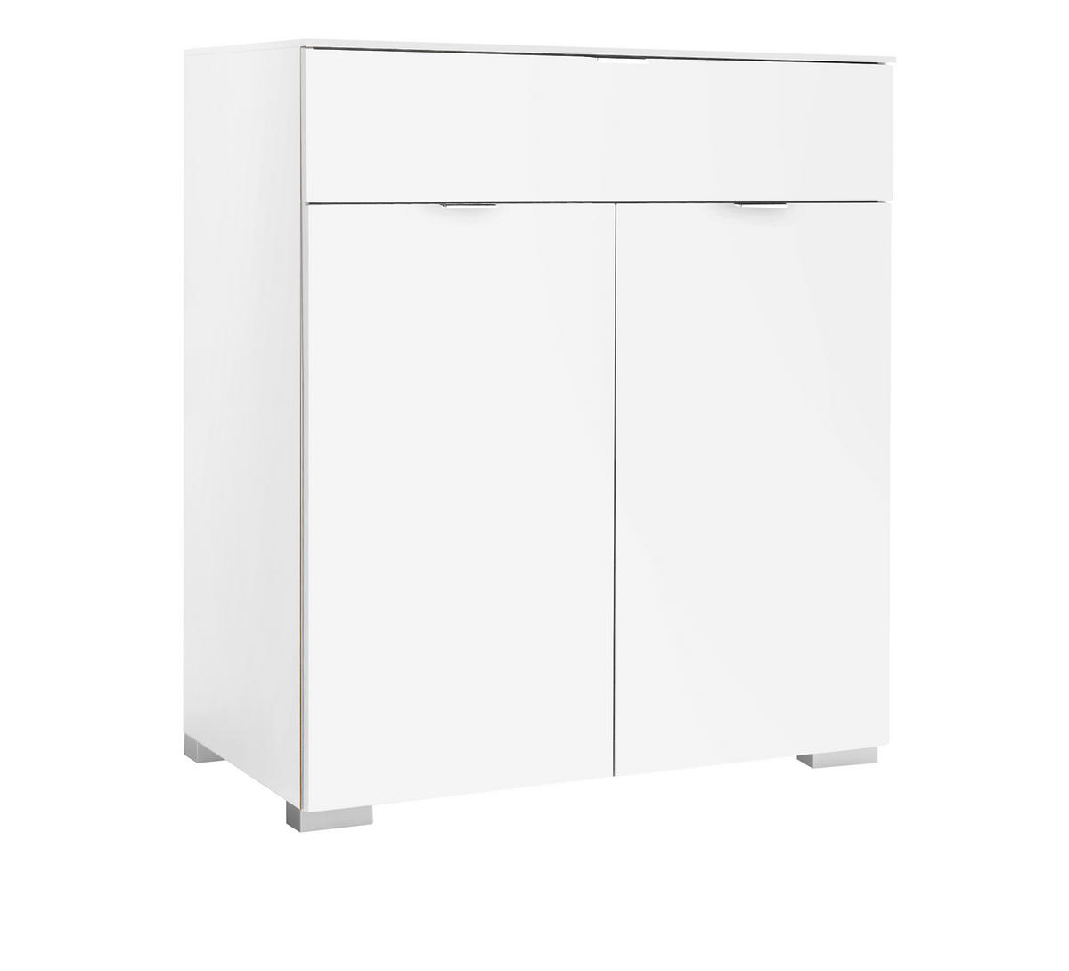 KOMMODE 80/96/40 cm  in Weiss  - Weiss/Alufarben, Holzwerkstoff/Kunststoff (80/96/40cm) - Moderano