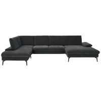 WOHNLANDSCHAFT in Webstoff Anthrazit  - Anthrazit/Schwarz, Design, Textil/Metall (208/354/157cm) - Dieter Knoll