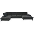 WOHNLANDSCHAFT in Webstoff Anthrazit  - Anthrazit/Schwarz, Design, Textil/Metall (208/354/157cm) - Dieter Knoll