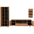 WOHNWAND 3-teilig  in Eichefarben  320/209/50 cm  - Eichefarben/Anthrazit, Natur, Glas/Holz (320/209/50cm) - Linea Natura