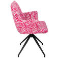 ARMLEHNSTUHL  Stoffauswahl, Sitzfläche 360° drehbar, automatische Rückholfunktion Jacquard  - Pink/Schwarz, Design, Textil/Metall (59/89,5/63cm) - Novel