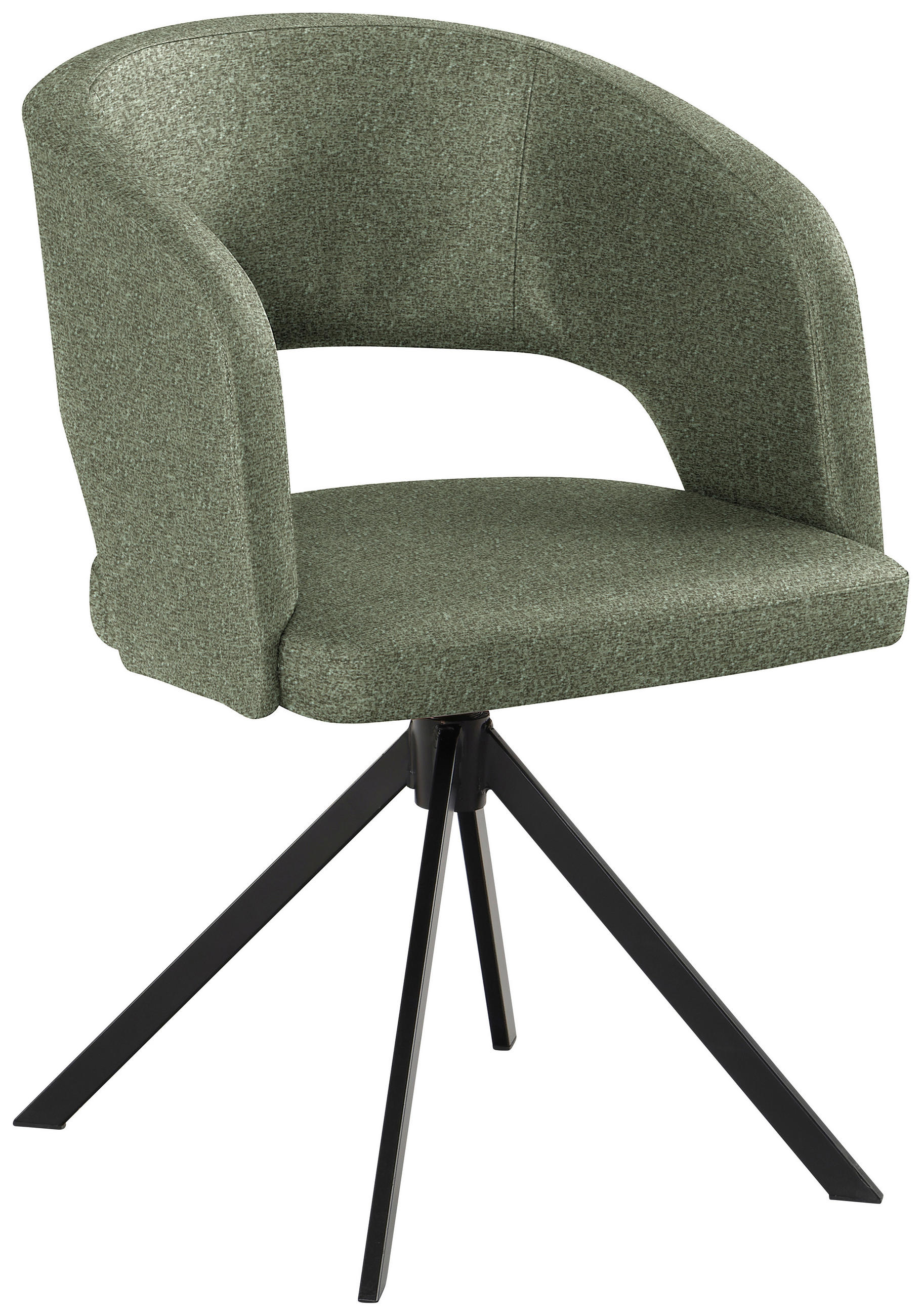 ARMLEHNSTUHL in Stahl Samt - Schwarz/Grün, KONVENTIONELL, Textil/Metall (56/84/59cm) - Moderano