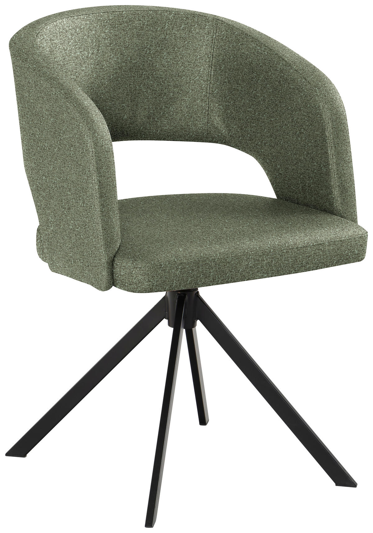 ARMLEHNSTUHL  in Stahl Samt  - Schwarz/Grün, KONVENTIONELL, Textil/Metall (56/84/59cm) - Moderano
