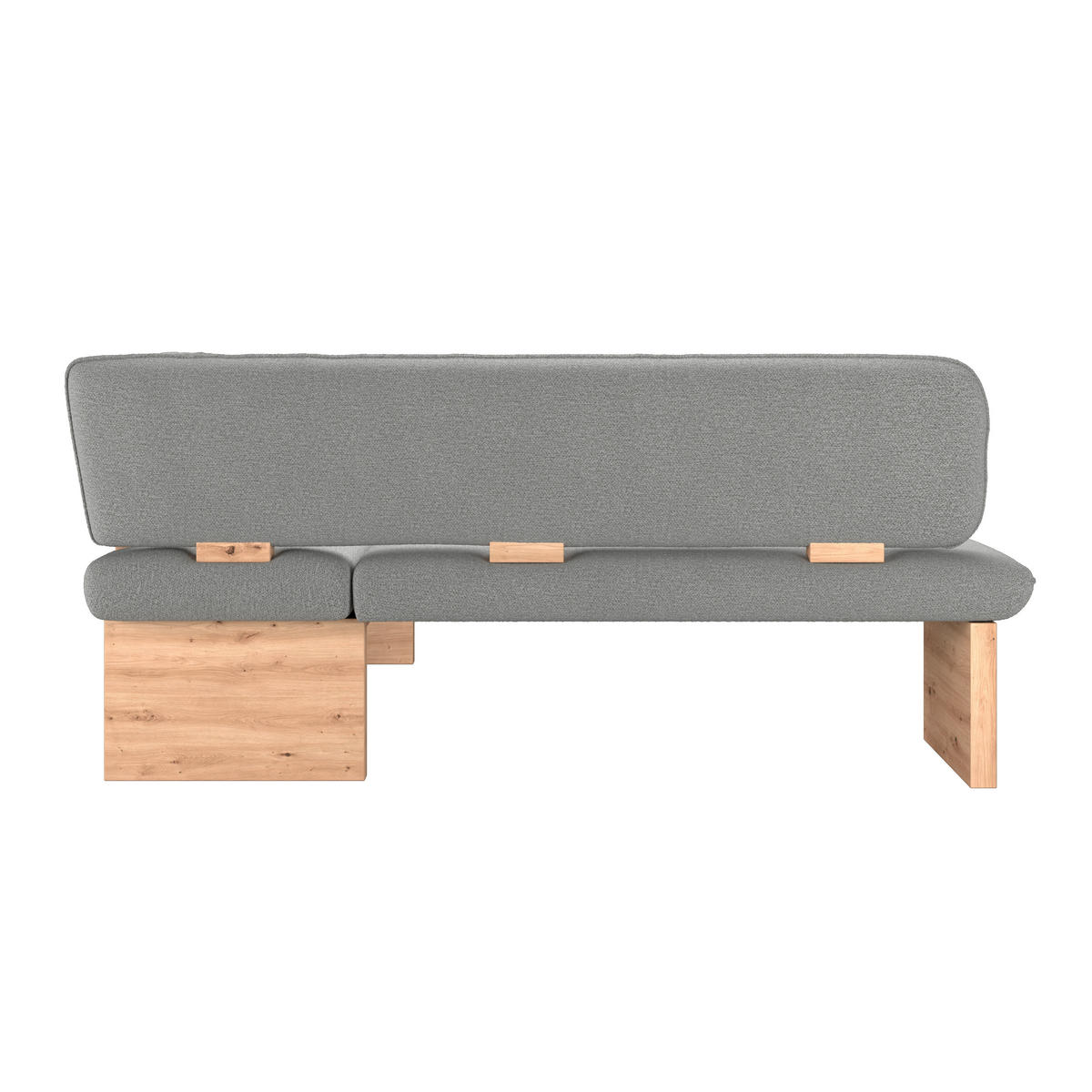 ECKBANK 232/170 cm Webstoff Grau Eiche Sperrholz   - Eichefarben/Grau, KONVENTIONELL, Holz/Textil (232/170cm) - Livetastic