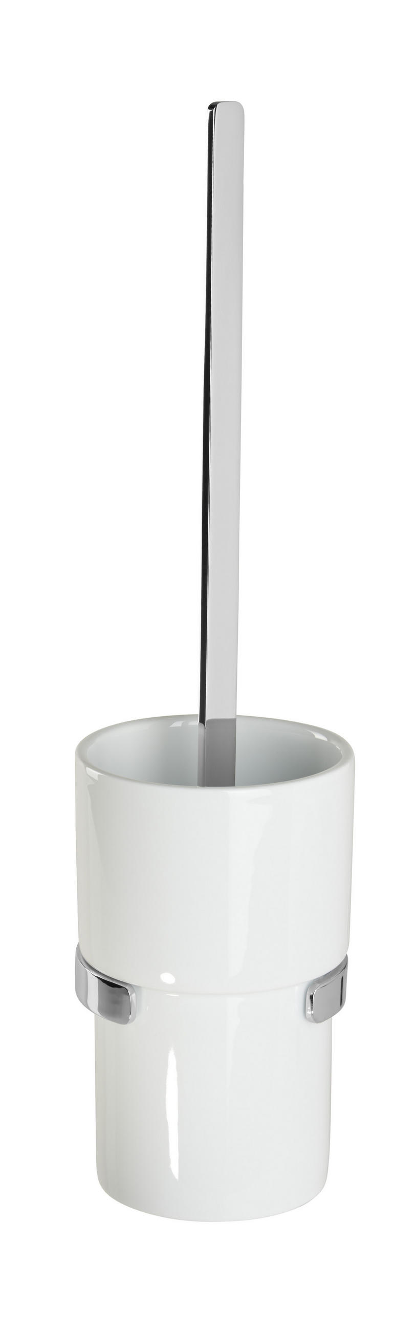 WC-BÜRSTENGARNITUR in Metall  Kunststoff   - Chromfarben/Weiss, Basics, Keramik/Kunststoff (11/39,40cm)