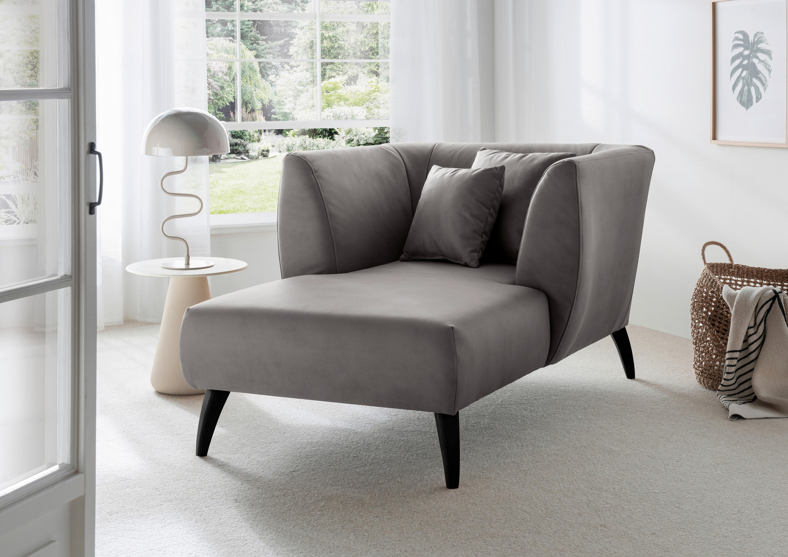 XXL-SESSEL in Lederlook Anthrazit - Anthrazit/Schwarz, Modern, Holz/Textil (108/84/155cm) - Livetastic