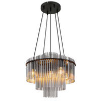 HÄNGELEUCHTE GORLEY 50/120 cm   - Schwarz/Grau, Basics, Glas/Kunststoff (50/120cm) - Globo