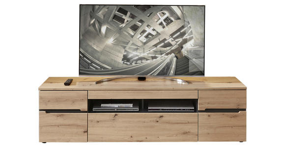 TV-ELEMENT Graphitfarben, Eiche Artisan  - Schwarz/Graphitfarben, Trend, Holzwerkstoff/Kunststoff (192/53/47cm) - Carryhome