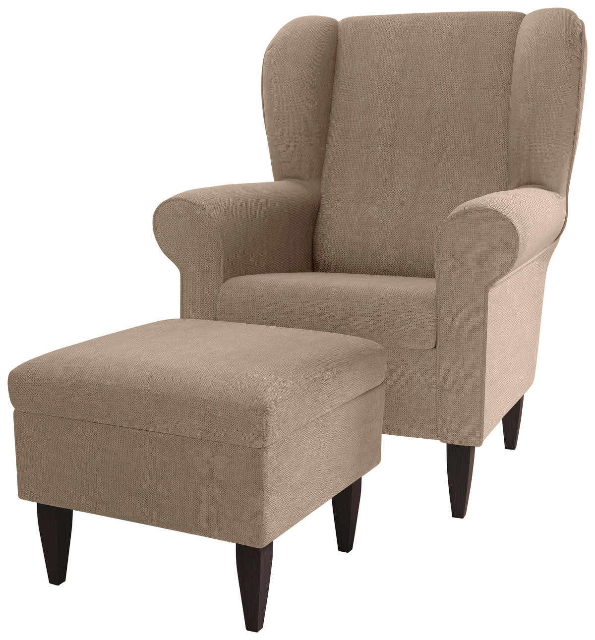 SESSELSET Chenille Hellbraun  - Wengefarben/Hellbraun, Konventionell, Holz/Textil (80/102/86cm) - Livetastic