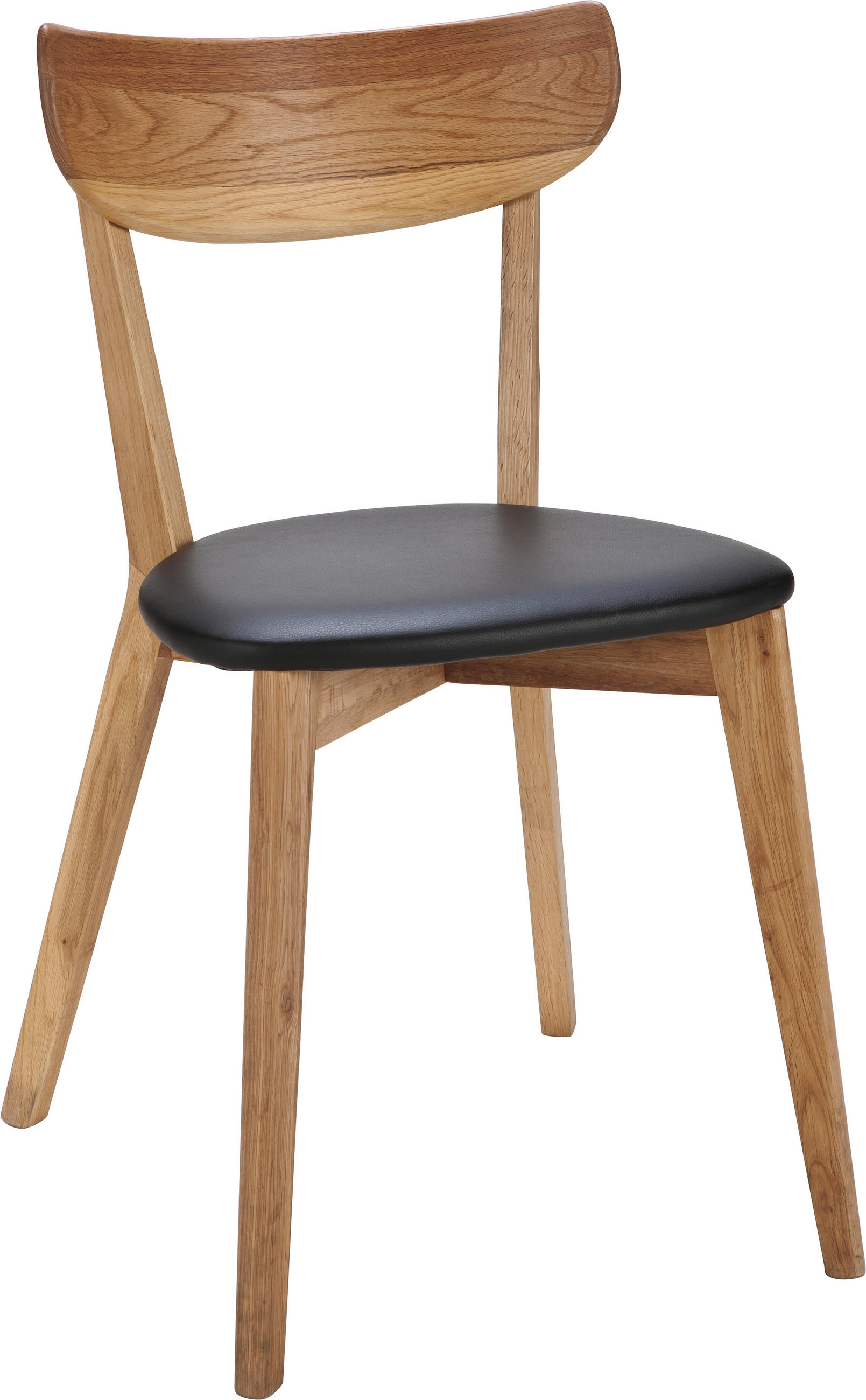 STOL glänsande  - svart/ekfärgad, Klassisk, trä/plast (44/80/46cm) - Rowico