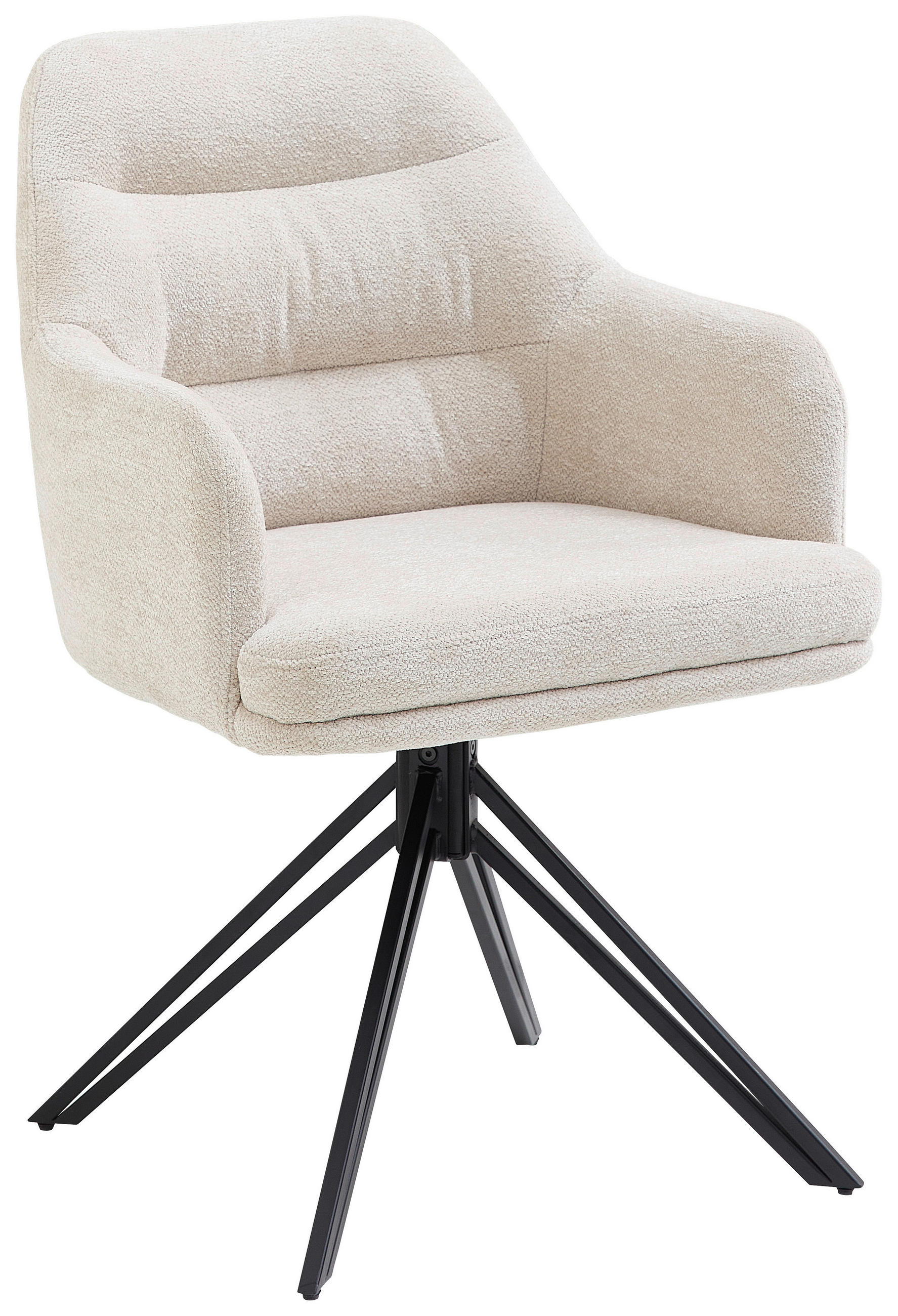 ARMLEHNSTUHL   Mikrofaser  - Beige/Schwarz, MODERN, Textil/Metall (46,5/85,5/60cm) - MID.YOU