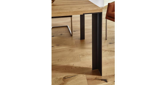 ESSTISCH Asteiche massiv rechteckig Anthrazit, Eichefarben - Eichefarben/Anthrazit, Design, Holz/Metall (180/100/77cm) - Dieter Knoll