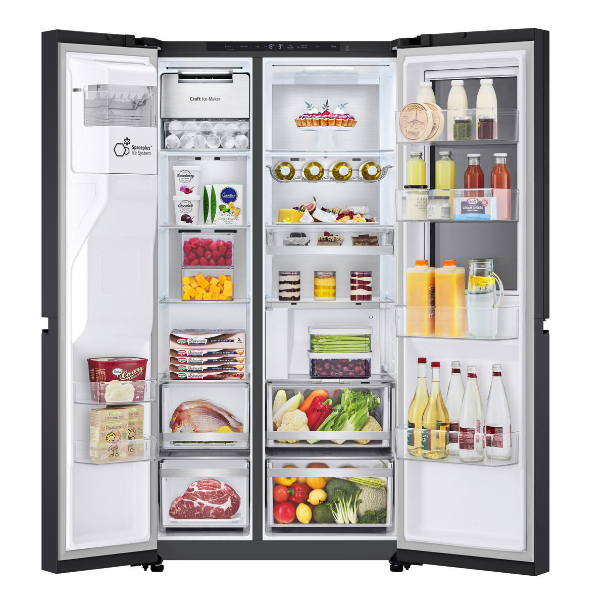 SIDE-BY-SIDE 91.3/179/73.5 cm GSXE90EVDD  - Schwarz, Basics, Glas/Kunststoff (91.3/179/73.5cm) - LG