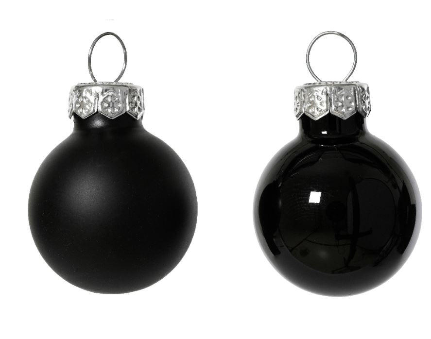 CHRISTBAUMKUGEL-SET 2,50 cm 24-teilig  - Schwarz, KONVENTIONELL, Glas (2,50cm)
