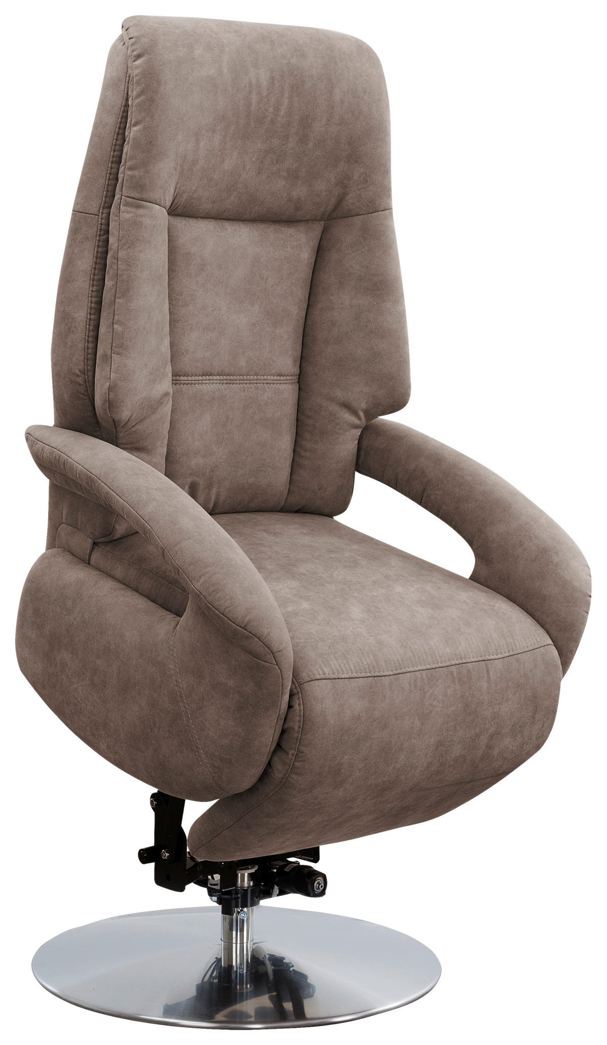 RELAXSESSEL Mikrofaser    - Taupe/Edelstahlfarben, KONVENTIONELL, Textil/Metall (74/111/77cm) - Sit & More