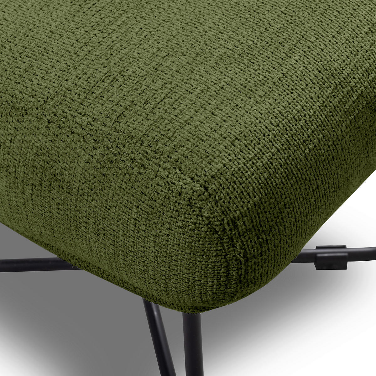 SESSELSET in Chenille Grün  - Schwarz/Weiß, Design, Textil/Metall (67/87/74cm) - Livetastic