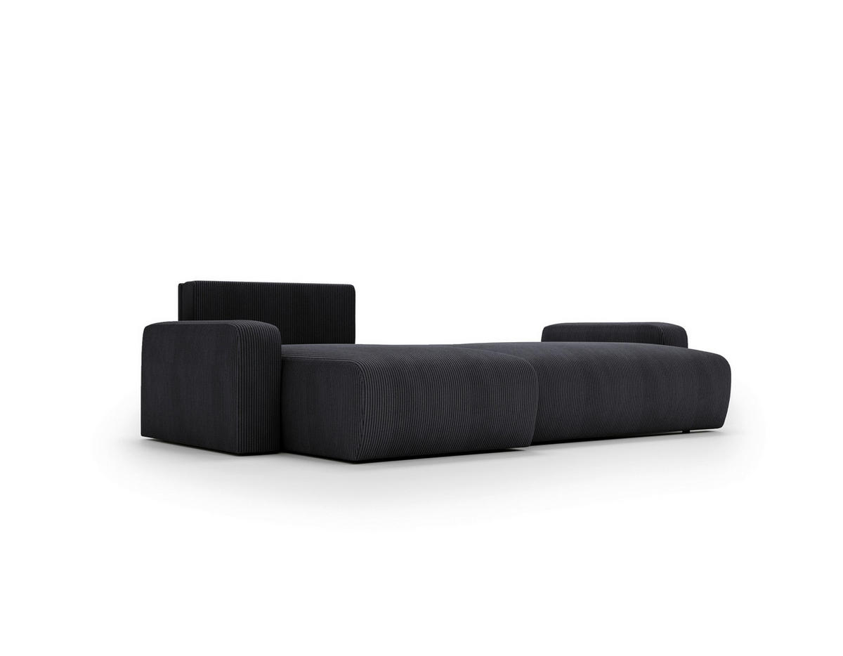 ECKSOFA in Cord Graphitfarben  - Schwarz/Graphitfarben, Modern, Kunststoff/Textil (150/245cm) - Carryhome