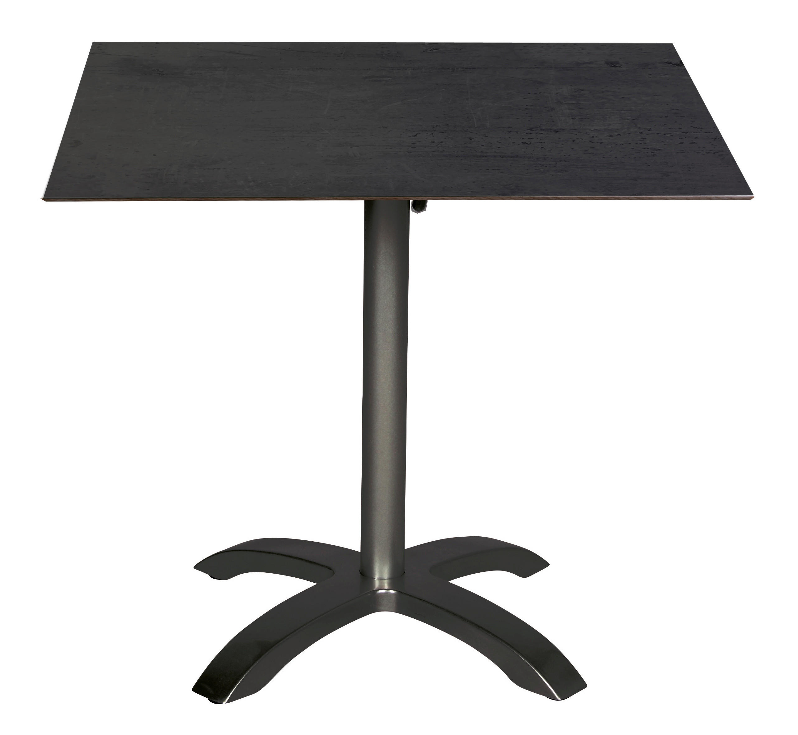 TABLE DE JARDIN PLIANTE 80/80/72 cm métal, matériau de bois anthracite quadratique  - anthracite, Basics, métal/matériau de bois (80/80/72cm) - Gardenson