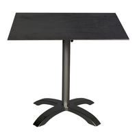 TABLE DE JARDIN PLIANTE 80/80/72 cm métal, matériau de bois anthracite quadratique  - anthracite, Basics, métal/matériau de bois (80/80/72cm) - Gardenson
