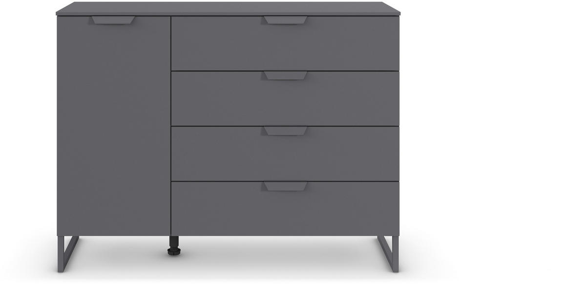 KOMMODE  in 120/92/42 cm  - Dunkelgrau, Design, Holzwerkstoff/Metall (120/92/42cm) - Carryhome