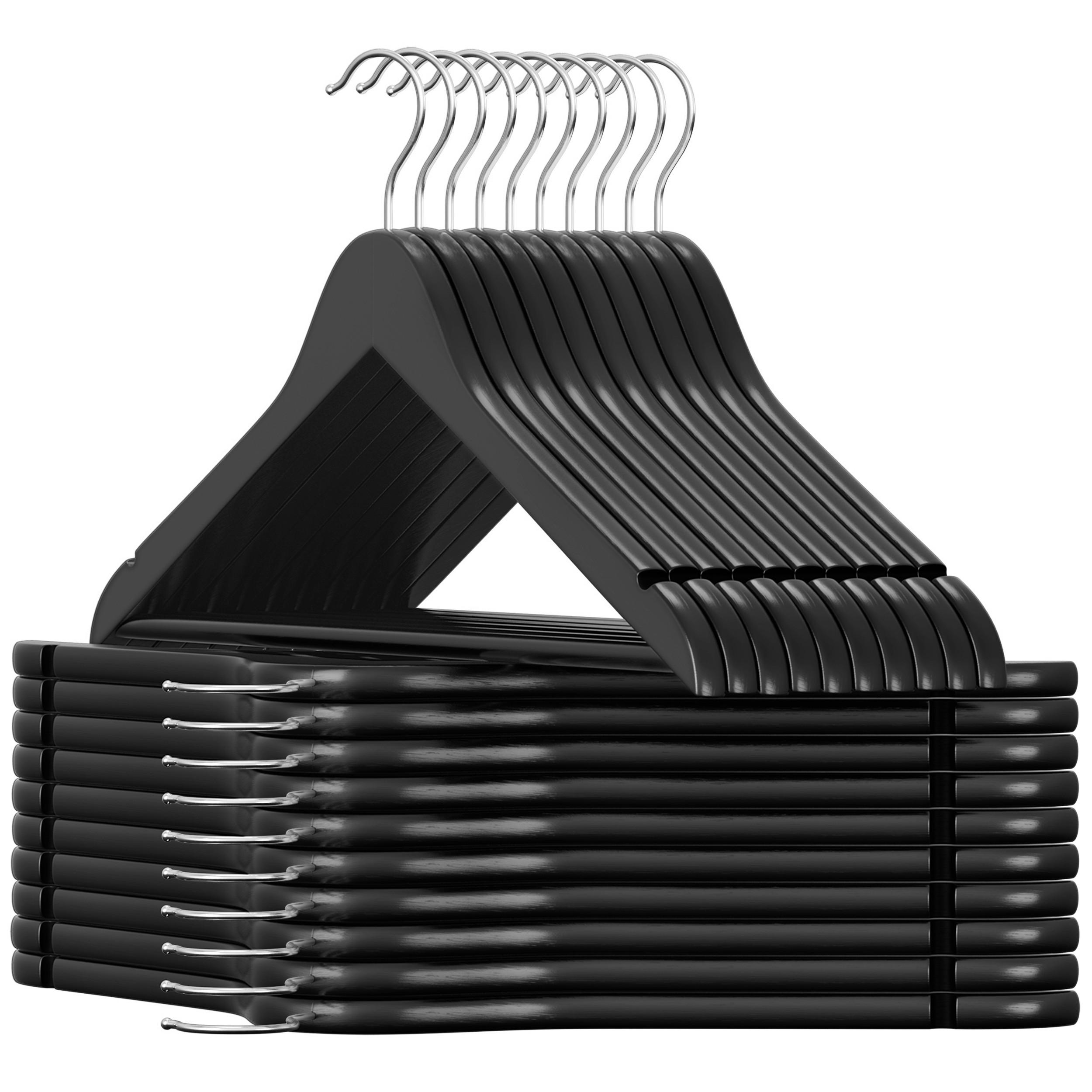 KLEIDERBÜGELSET 44,5 cm Holz, Metall  - Schwarz, Basics, Holz/Metall (44,5cm)