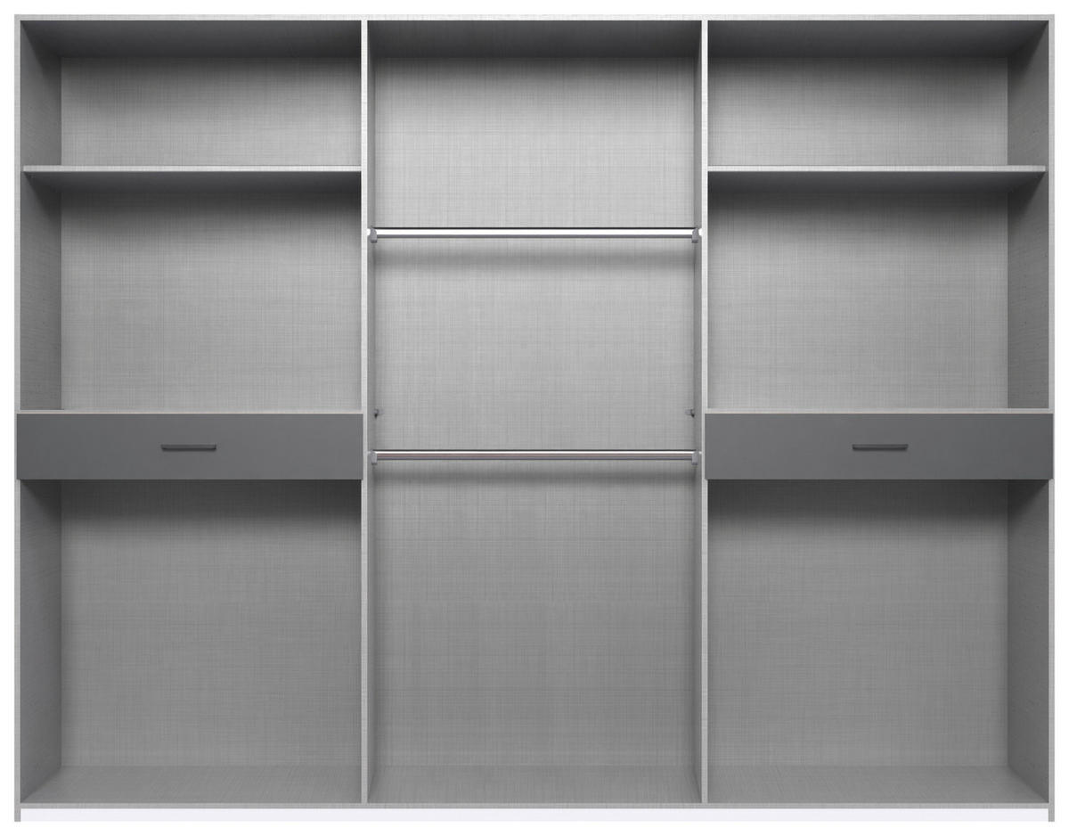DREHTÜRENSCHRANK 270/208/58 cm 10-türig Graphitfarben, Eiche Artisan  - Graphitfarben/Schwarz, KONVENTIONELL, Glas/Holzwerkstoff (270/208/58cm) - Boxxx