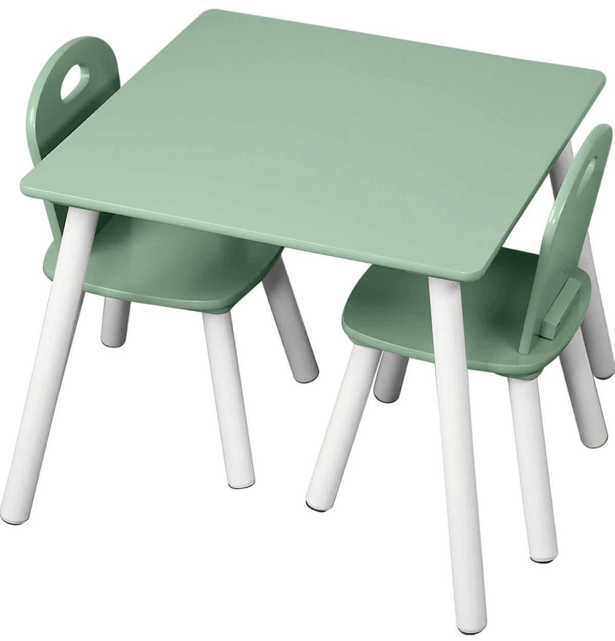 DĚTSKÁ SEDACÍ SOUPRAVA bílá, mátově zelená  - bílá/mátově zelená, Basics, kompozitní dřevo (55/55/45cm) - Kesper