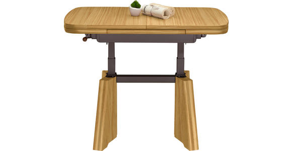 COUCHTISCH in Metall, Holzwerkstoff 90-131/65/56-75 cm  - Eichefarben, KONVENTIONELL, Holzwerkstoff/Metall (90-131/65/56-75cm) - Venda