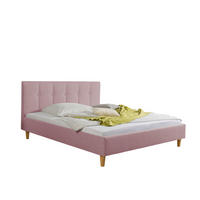 POLSTERBETT  in Rosa,  - Rosa/Naturfarben, MODERN, Holz/Textil (165/99/216cm) - Livetastic