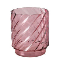VÁZA, sklo, 20,4 cm - růžová, Basics, sklo (18/18/20,4cm)