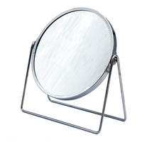 SCHMINKSPIEGEL  - Chromfarben, Basics, Glas/Metall (18,5/20,5cm) - Sadena