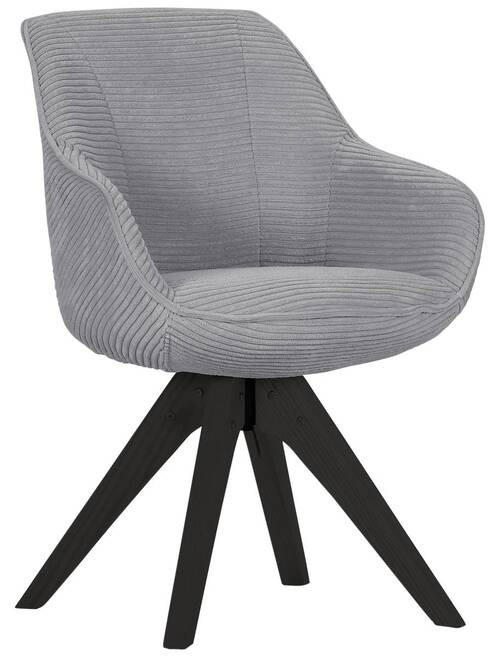 ARMLEHNSTUHL drehbar  in Cord  - Hellgrau/Schwarz, Design, Holz/Textil (60/83/65cm) - Landscape