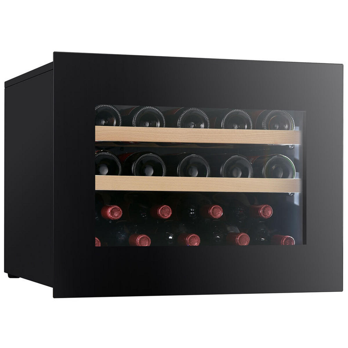 WEINKÜHLSCHRANK DVH-19.50B.TO  - Schwarz, Basics, Glas/Holz (59/45,5/56,9cm)