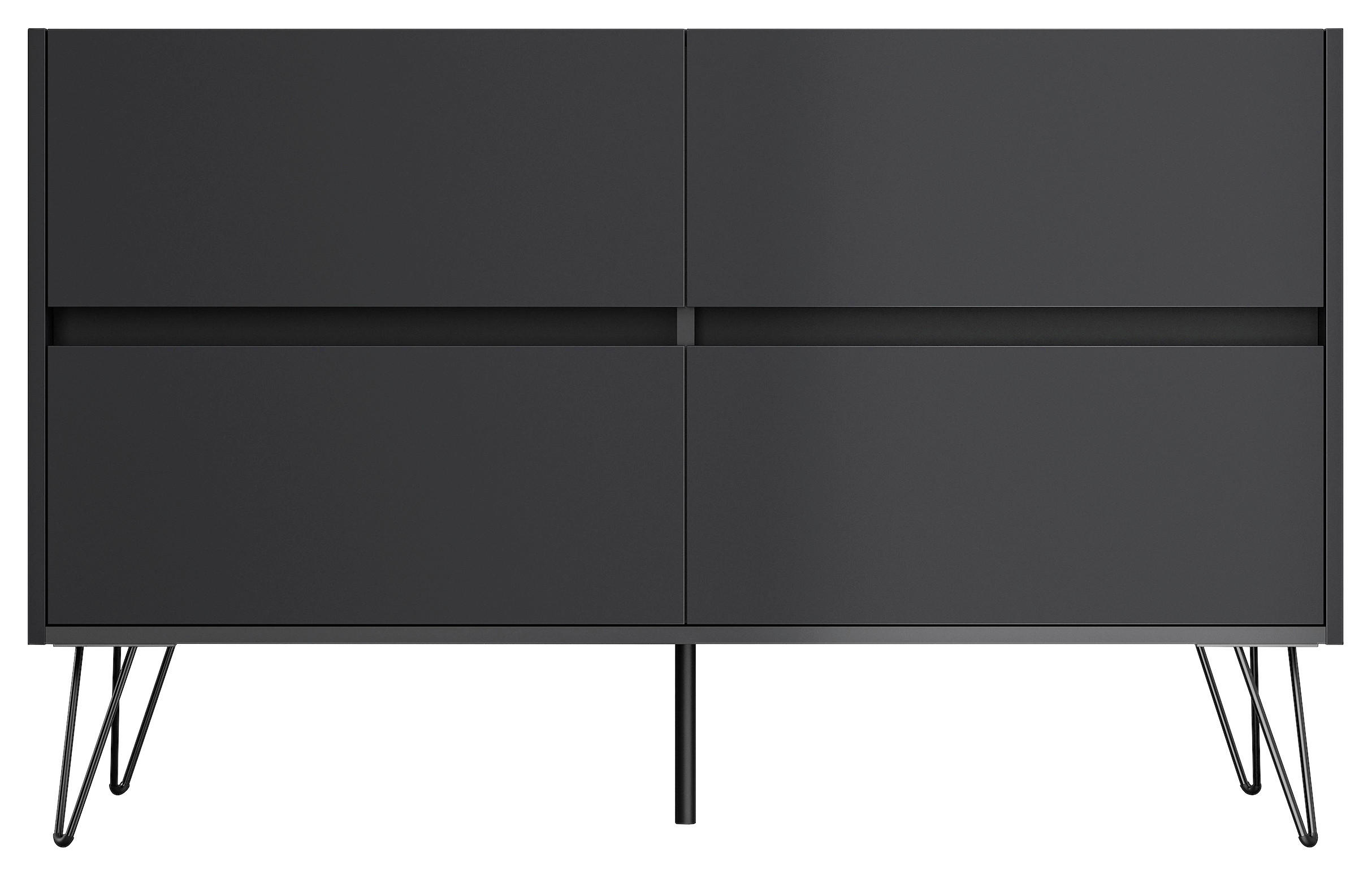 SIDEBOARD Posseik Industrial 119/75/42 cm 4 Schublade(n)  - Graphitfarben/Schwarz, Design, Holzwerkstoff/Metall (119/75/42cm) - MID.YOU