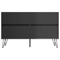 SIDEBOARD Posseik Industrial 119/75/42 cm 4 Schublade(n)  - Graphitfarben/Schwarz, Design, Holzwerkstoff/Metall (119/75/42cm) - MID.YOU