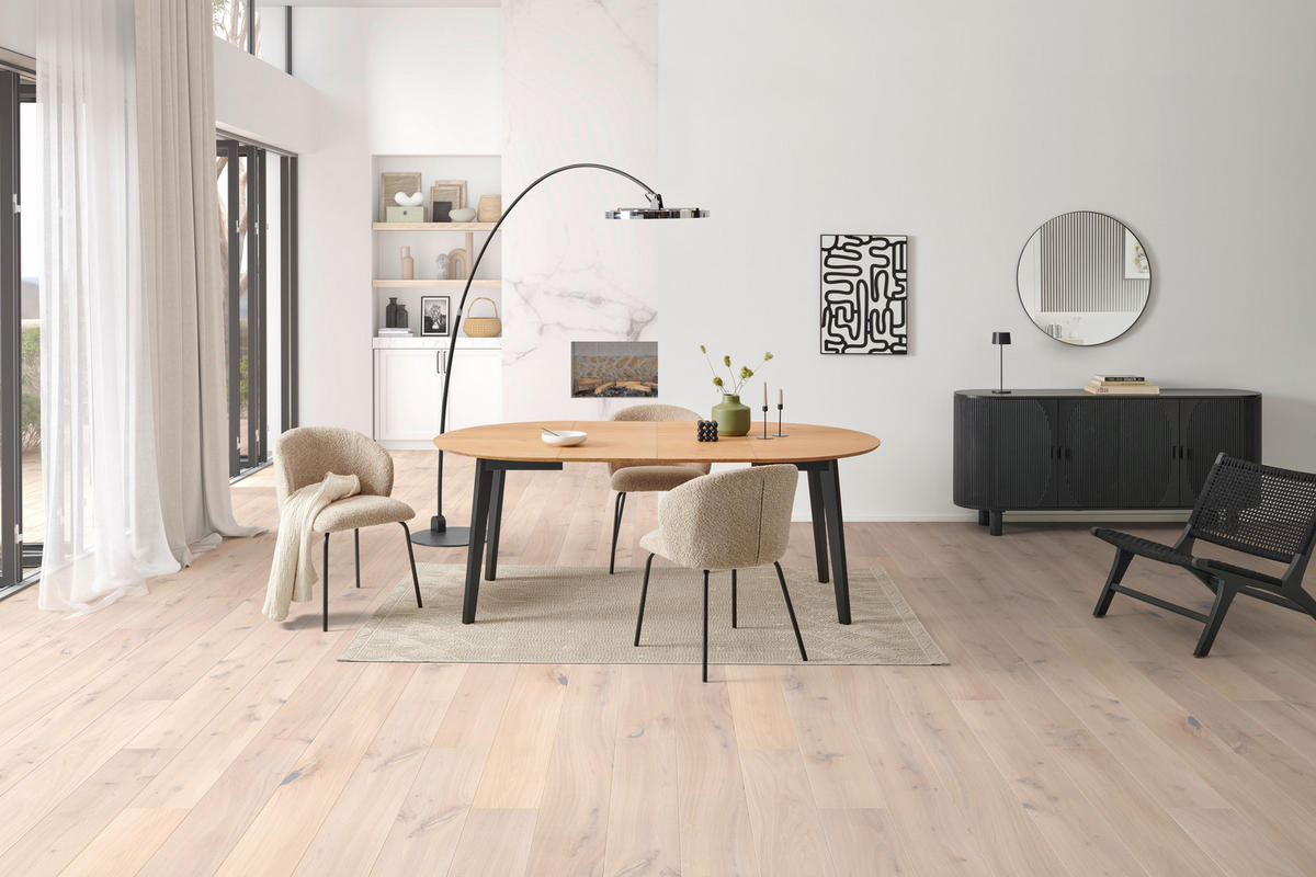 ESSTISCH in Holz, Holzwerkstoff  - Eichefarben/Schwarz, KONVENTIONELL, Holz/Holzwerkstoff (120-200/74/120cm) - MID.YOU