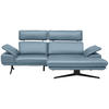 ECKSOFA in Echtleder Blau  - Blau/Beige, Design, Leder/Metall (239/150cm) - Koinor