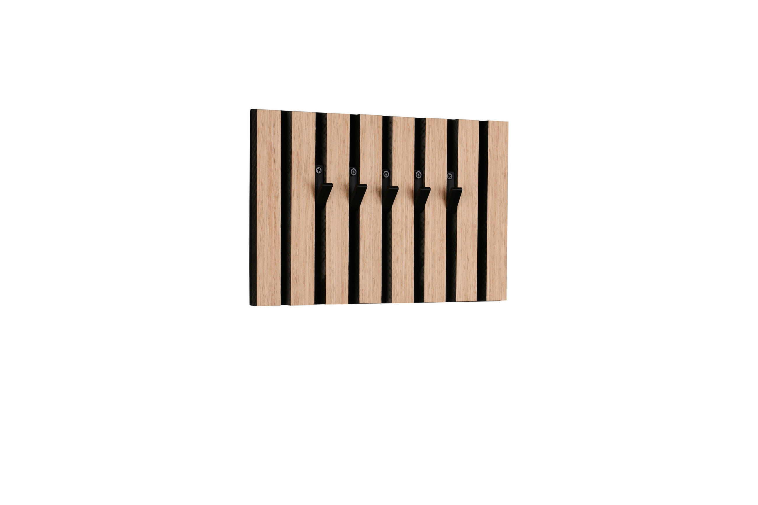 SCHLÜSSELBOARD furniert Schwarz, Eiche Artisan  - Schwarz/Eiche Artisan, MODERN, Holzwerkstoff/Textil (30,6/20/1,7cm)