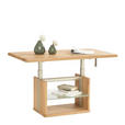 COUCHTISCH Wildeiche massiv ESG 110/65/50-69 cm rechteckig Wildeiche  - Wildeiche, Design, Glas/Holz (110/65/50-69cm) - Venda