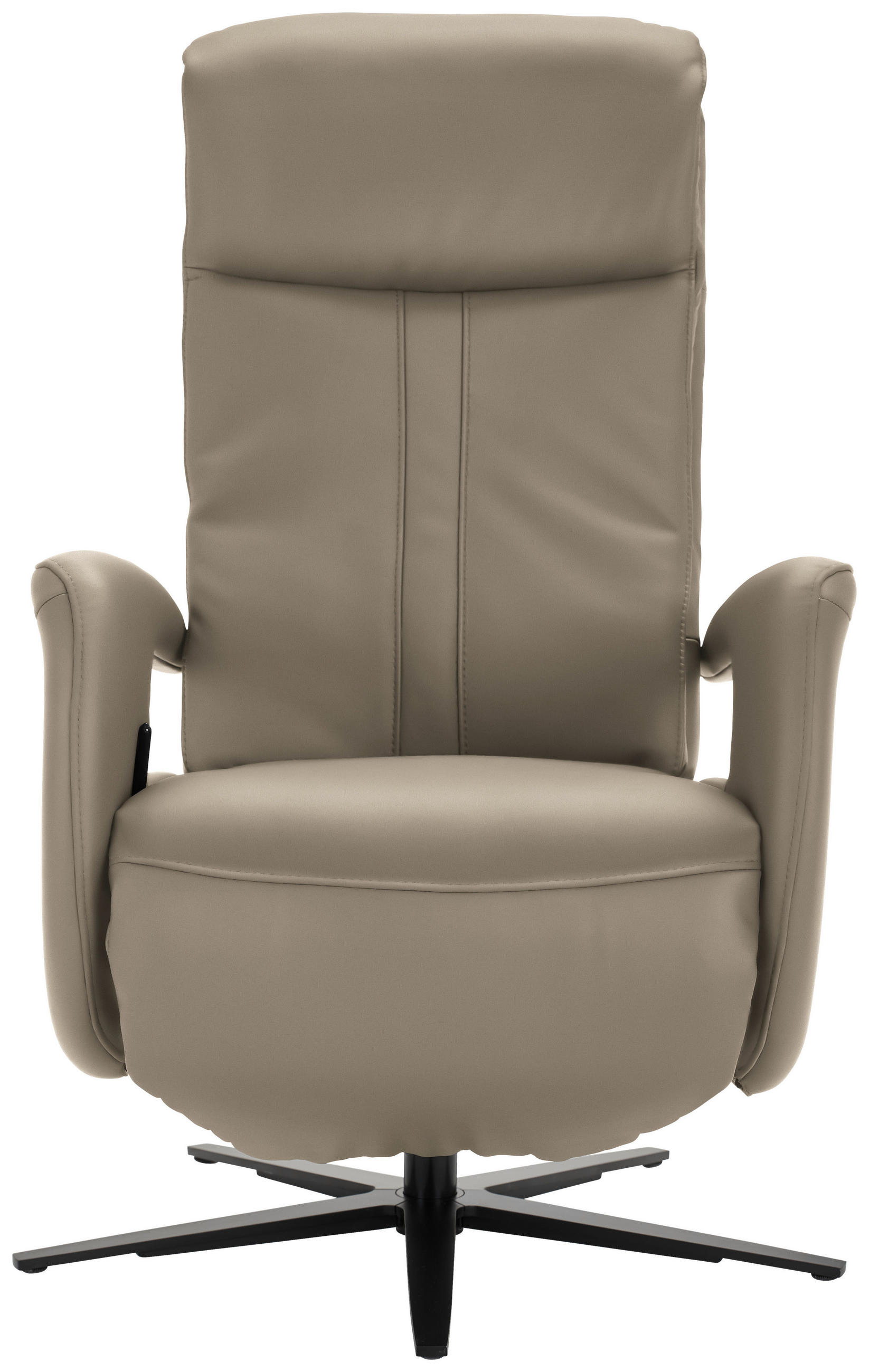 RELAXSESSEL in Leder Greige  - Greige/Schwarz, Design, Leder/Metall (71/112/83cm) - Dieter Knoll