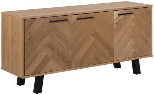 SIDEBOARD 150/71/40 cm  - svart/ekfärgad, Klassisk, trämaterial (150/71/40cm) - MID.YOU