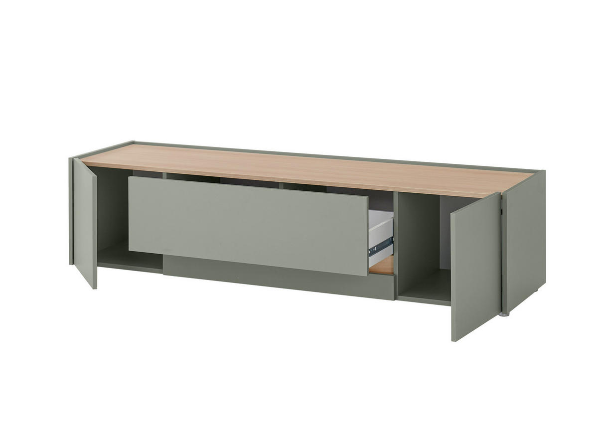 LOWBOARD  170/42/45 cm 2 Schublade(n) Beimöbel erhältlich, stehend  - Eichefarben/Schwarz, Design, Holzwerkstoff/Kunststoff (170/42/45cm) - Modante