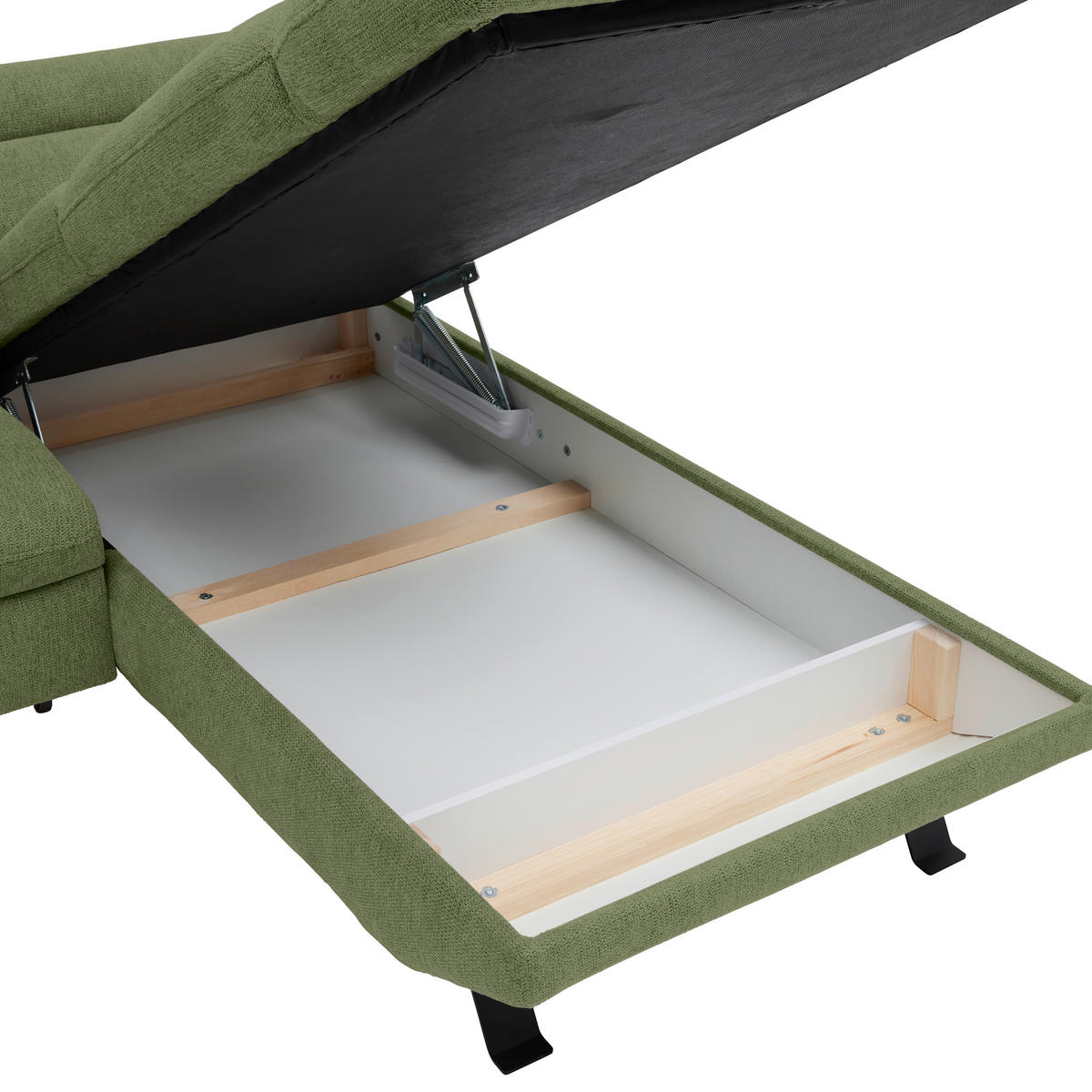 HÖRNSOFFA i vävt tyg olivgrön  - olivgrön/svart, Modern, metall/textil (257/198cm) - MID.YOU