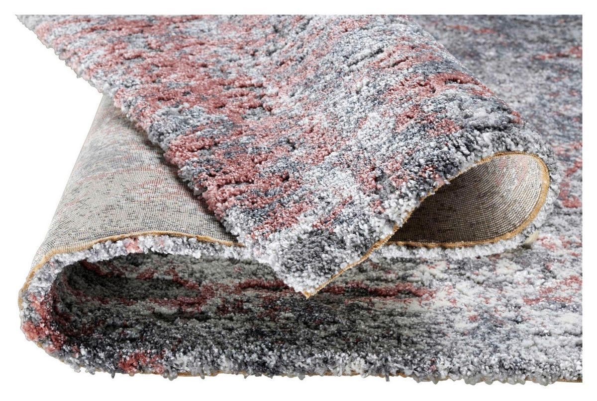 VINTAGE-TEPPICH 120/170 cm Timeline Quantum Grau, Hellrot  - Hellrot/Grau, Design, Textil (120/170cm) - Novel