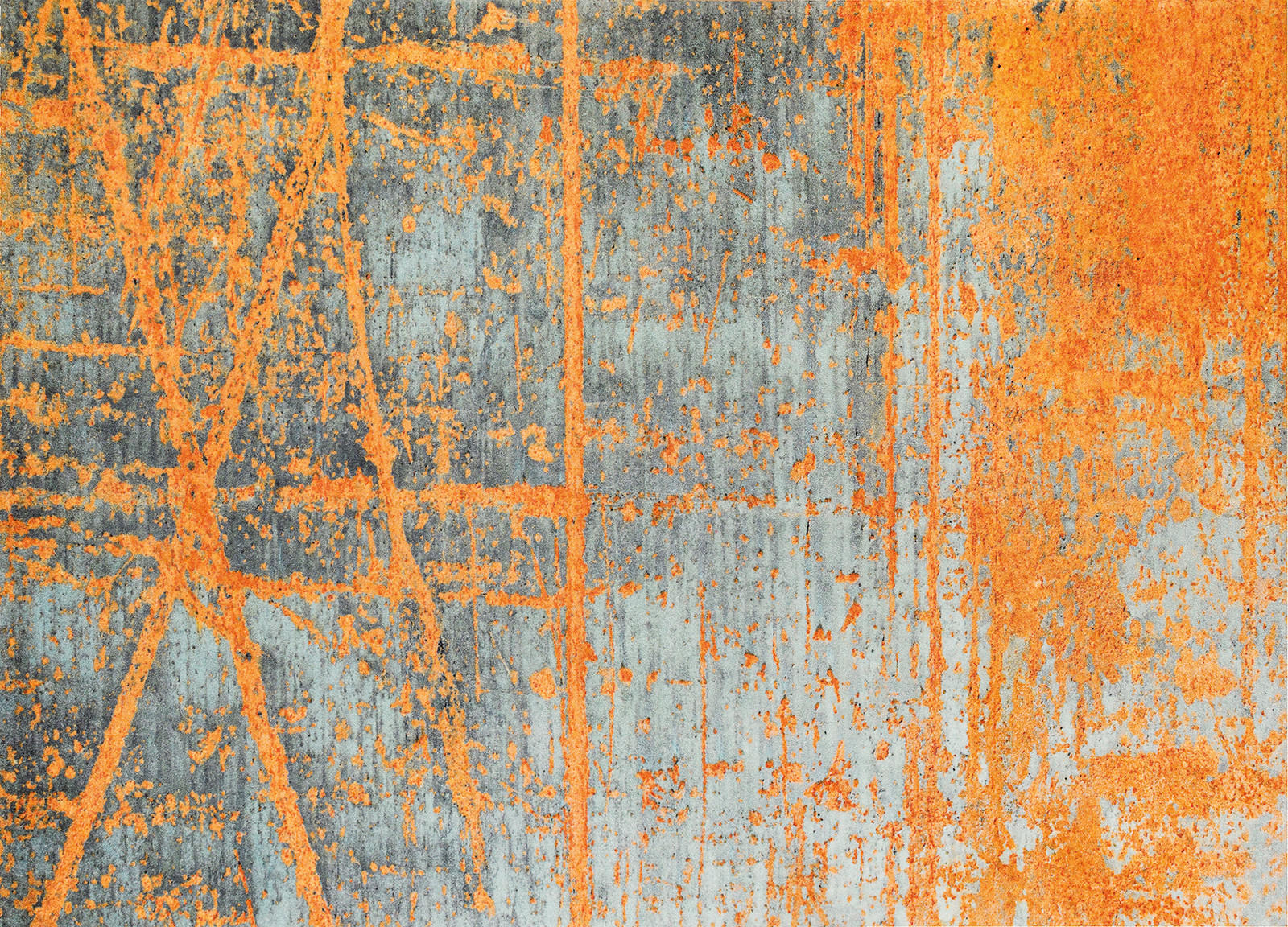 FLACHWEBETEPPICH 170/240 cm Rustic Grau, Orange  - Orange/Grau, KONVENTIONELL, Kunststoff/Textil (170/240cm) - wash+dry