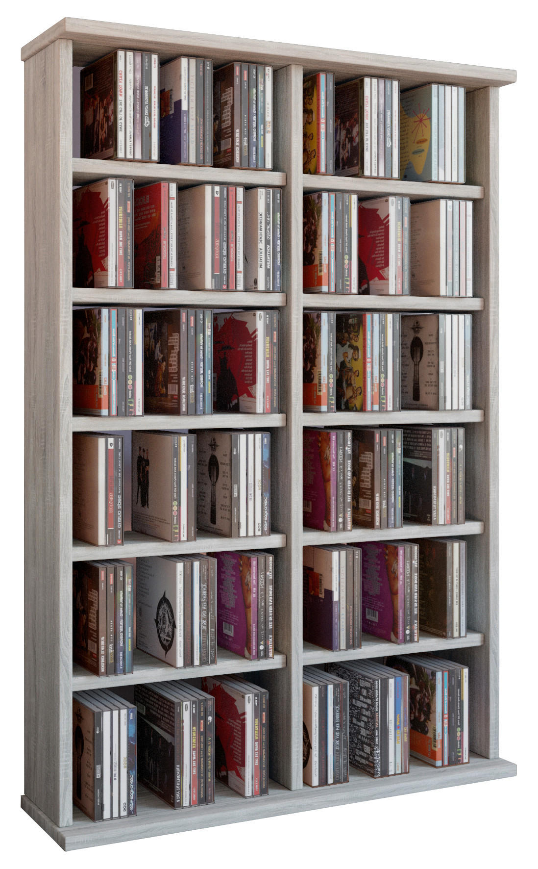 CD-REGAL - Eichefarben, KONVENTIONELL, Holzwerkstoff (60/92/18cm)