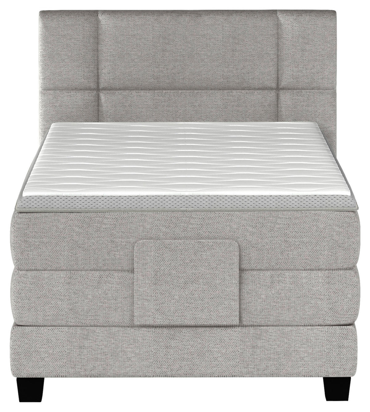 BOXSPRINGBETT 90/200 cm  in Hellgrau  - Hellgrau/Schwarz, KONVENTIONELL, Holz/Kunststoff (90/200cm) - Esposa