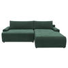 ECKSCHLAFSOFA in Cord Dunkelgrün  - Dunkelgrün/Schwarz, Modern, Kunststoff/Textil (253/167cm) - Trendmanufaktur